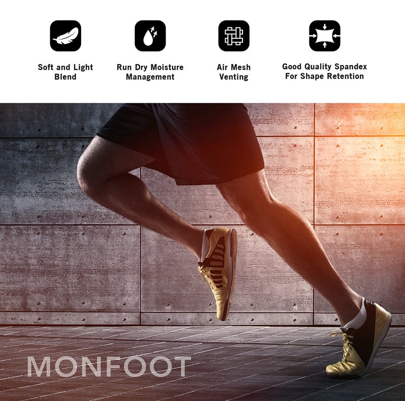 MONFOOT جوارب رياضية للرجال/النساء 10 أزواج مع وسادة كوشن للأداء مع كعب مرتفع، رمادي/أسود، مجموعة صغيرة - Image 4